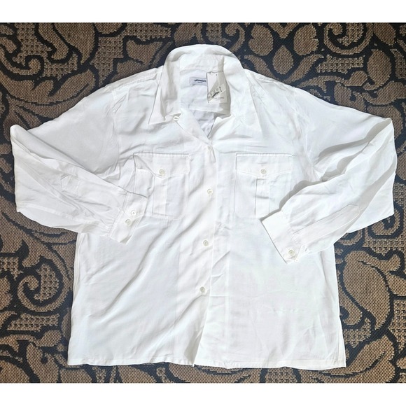 Madewell Tops - Madewell Alexa Chung Pleat-Pocket Button-Up Shirt XL Eyelet White NT108